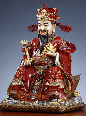 铜雕财神爷摆件家用供奉店铺招财