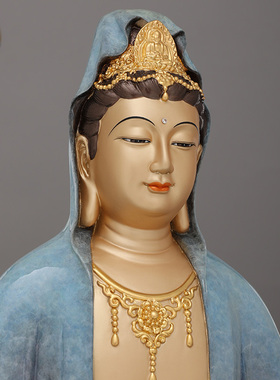 铜雕禅定观音菩萨佛像佛堂摆件