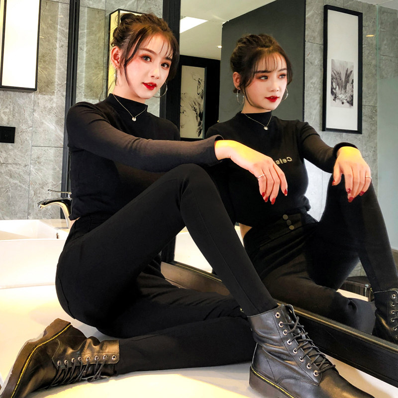 黑色外穿薄款2020九分显瘦打底裤 瑾雨打底裤