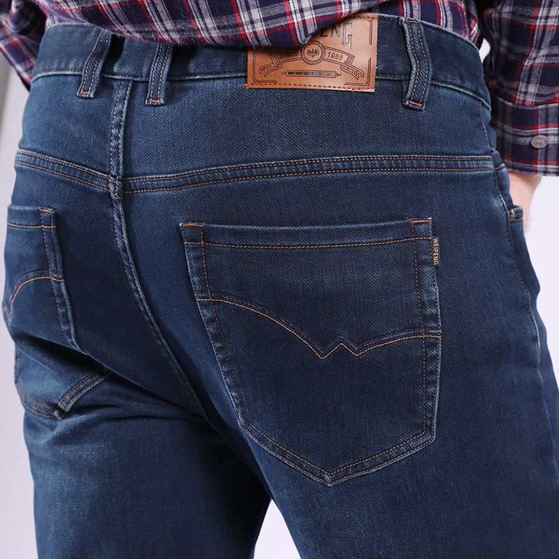 [商场同款]威鹏加绒牛仔裤男25冬季厚款弹力经典休闲直筒裤864022,淘宝优惠券,粉丝福利购,淘宝优惠卷