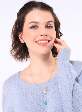 森系文艺风超仙蓝色宝石挂饰吊坠