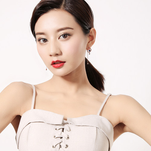 Kissme耳钉 女气质韩国个性长款可拆组合耳坠显脸瘦的耳环 - 图1