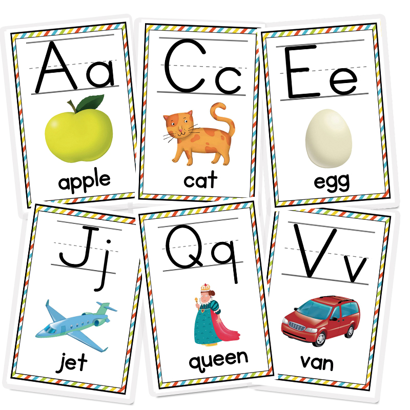 英语26个字母单词卡片phonics自然拼读教材英文闪卡学生教师教具 - 图3