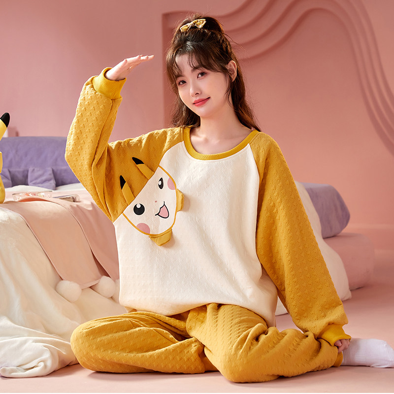 库洛米加厚空气棉少女睡衣长袖薄夹棉卡通秋冬甜美女士大码家居服,淘宝优惠券,粉丝福利购,淘宝优惠卷