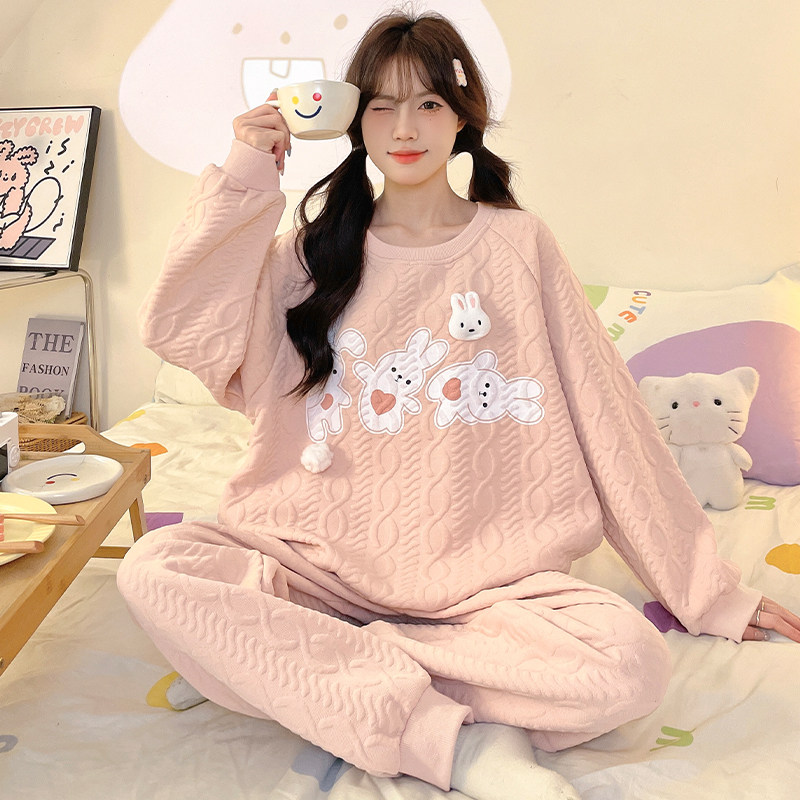 库洛米加厚空气棉少女睡衣长袖薄夹棉卡通秋冬甜美女士大码家居服,淘宝优惠券,粉丝福利购,淘宝优惠卷