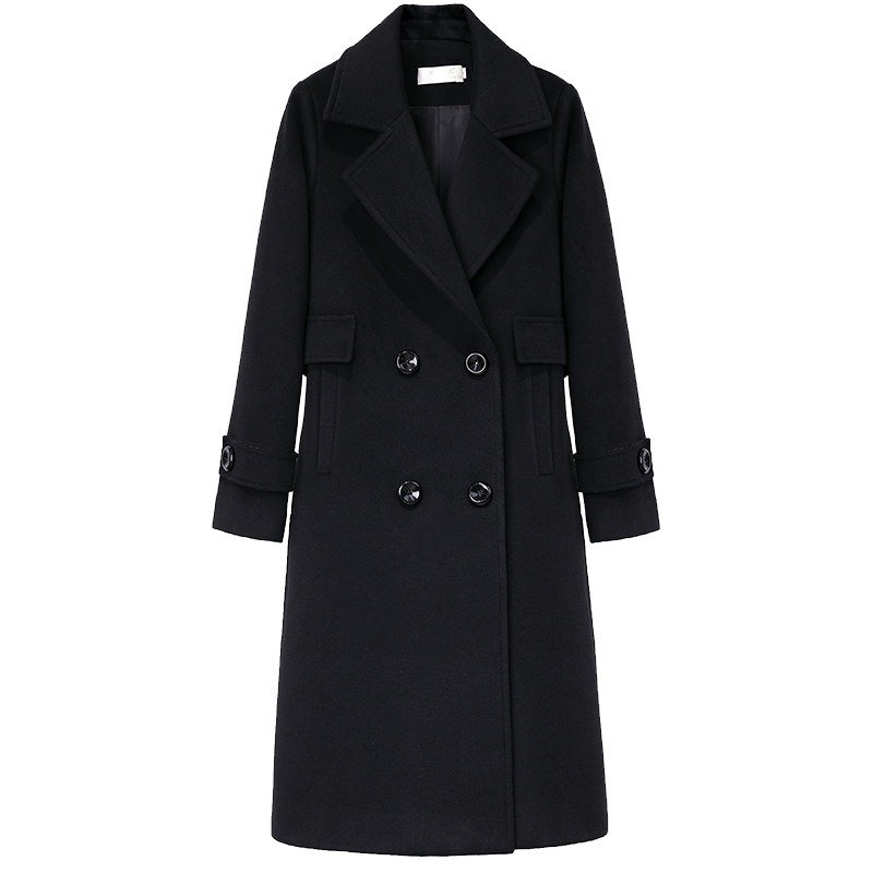 秋冬毛呢外套中长款小个子气质百搭 纤央服饰毛呢外套