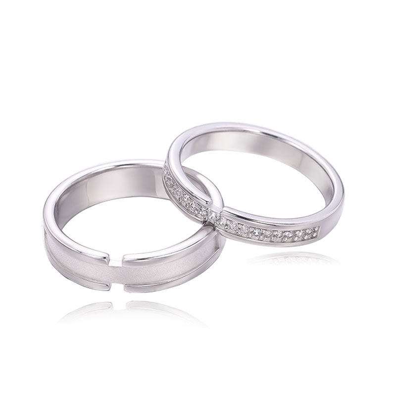 蒹葭与白露纯银s925情侣 欧莲宝戒指/指环