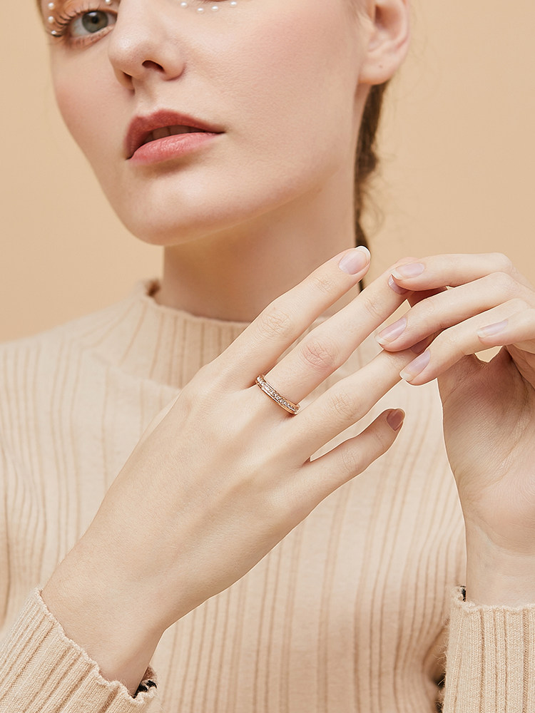 官网小ck满天星素圈对戒潮情侣戒指 欧莲宝戒指/指环