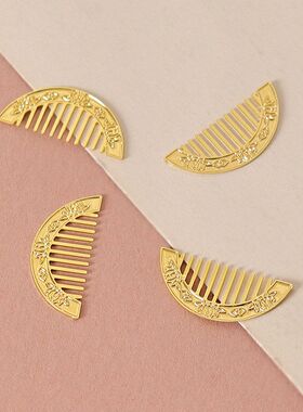 娃娃屋仿真微缩迷你宫廷古代金梳子金簪子配件手工diy创意装饰品