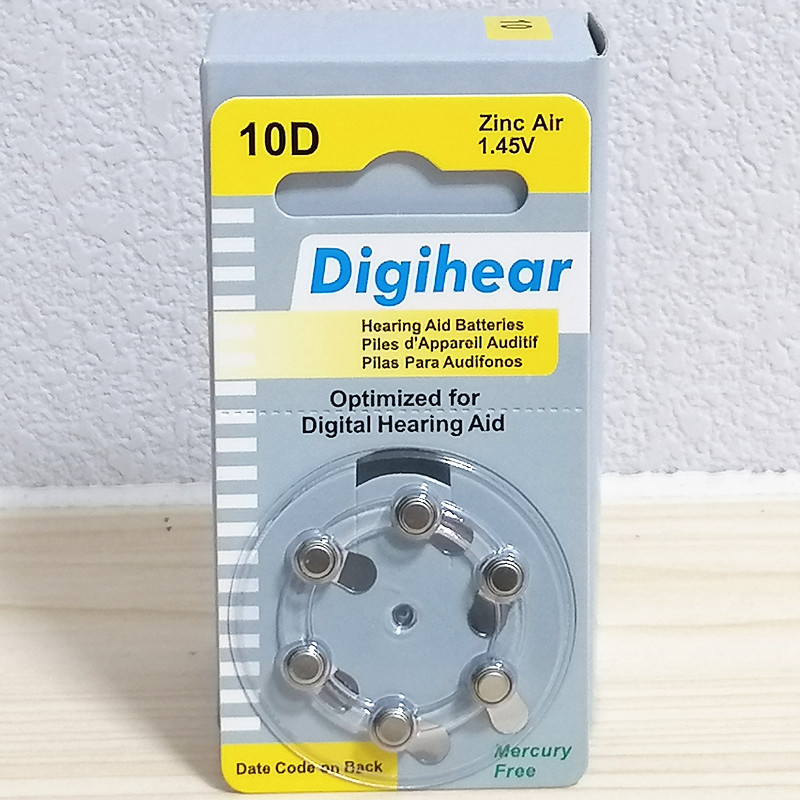 至力原装Digihear10D锌空助听器电池a10纽扣助听器电子PR70 1.45V - 图2