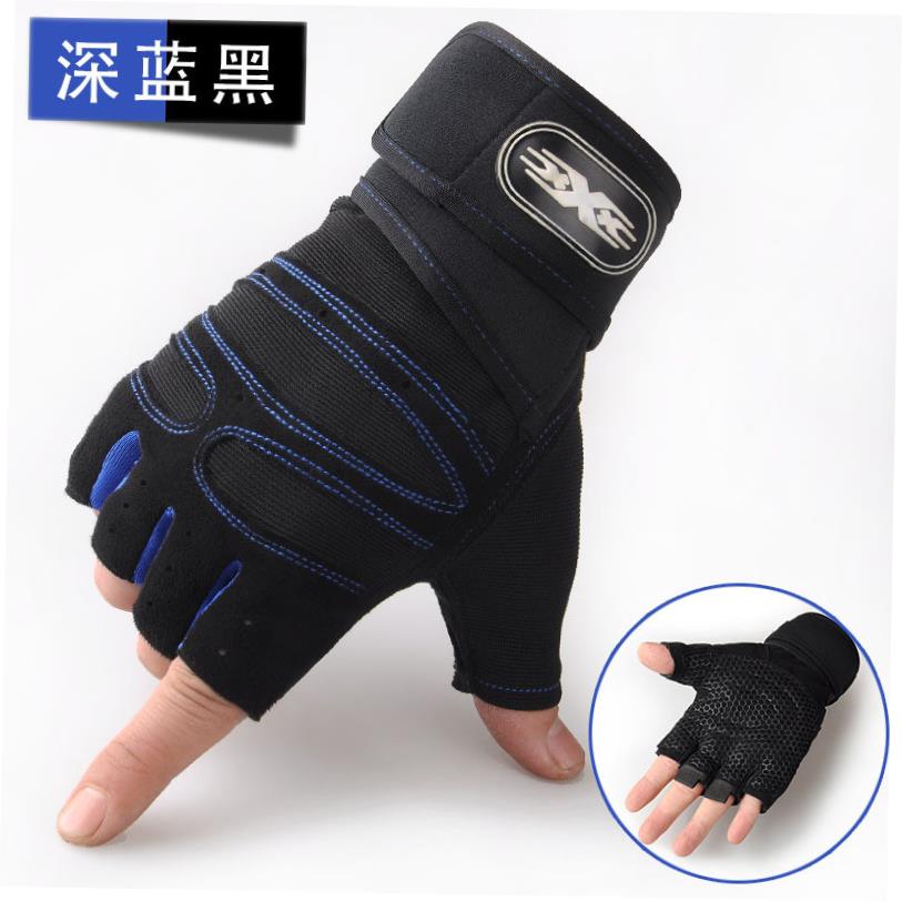 Outdoor Gym Winter Windproof Sports Fingerless Gloves 手套男 - 图2