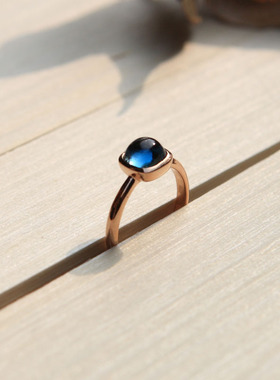 原创设计风纯银镀18k托帕石戒指