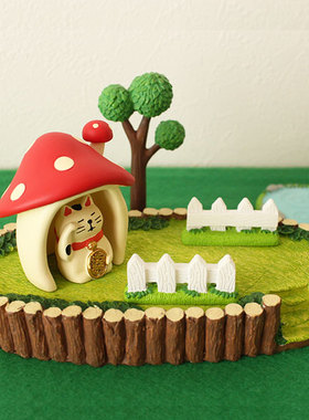 和风缘起物招财猫招财纳福富士山