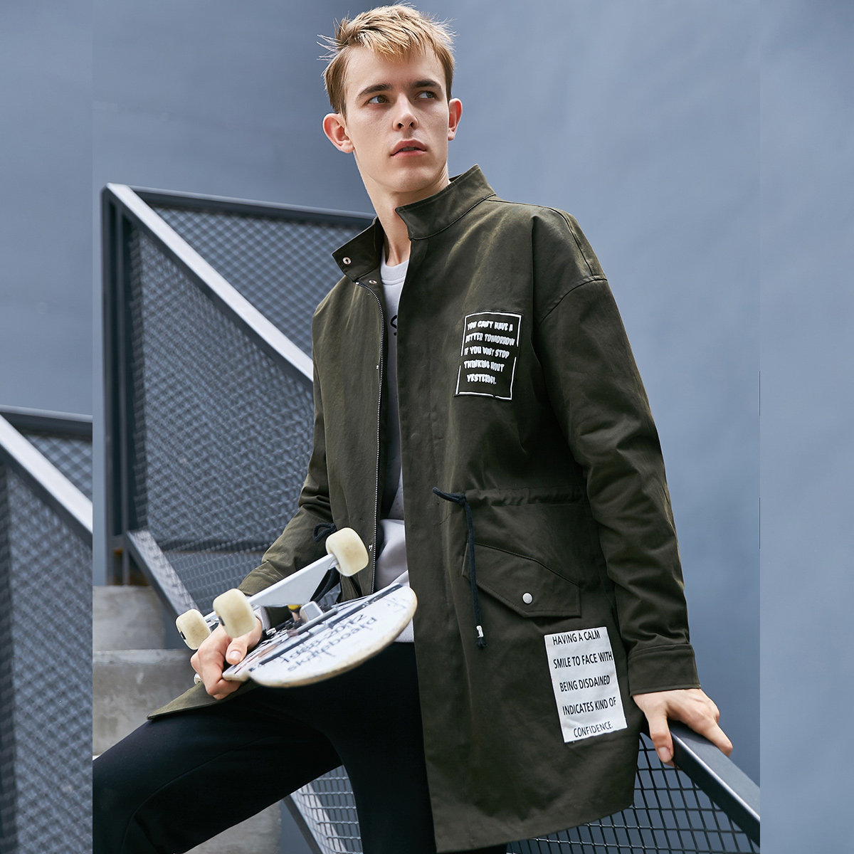 衣品天成2021冬季新款国潮男风衣 衣品天成风衣