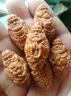 橄榄核手串纯手工达摩核雕文玩