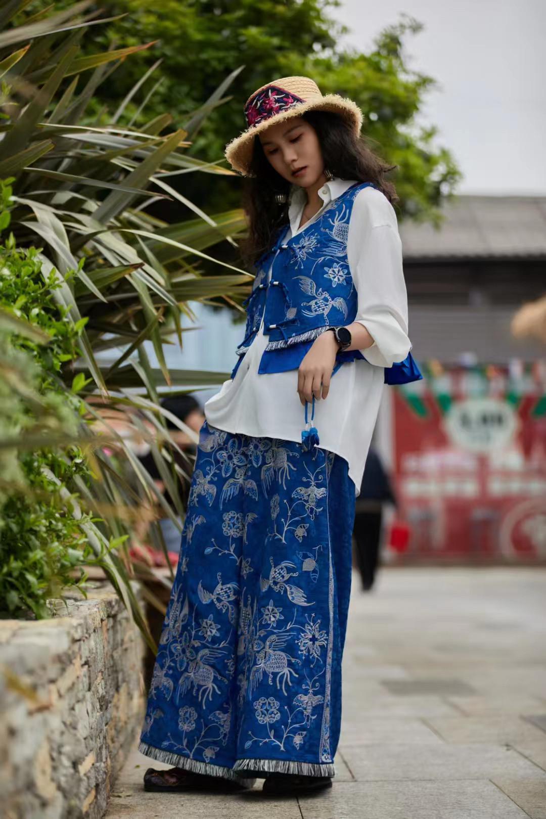 原创民族风新中式国风复古文艺刺绣宽松提花马甲上衣女青花短款,淘宝优惠券,粉丝福利购,淘宝优惠卷