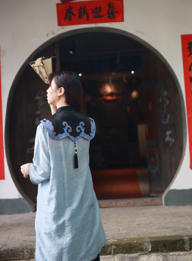 千椿物喜原创民族风文艺复古云肩装饰百搭刺绣披肩流苏假领配饰女