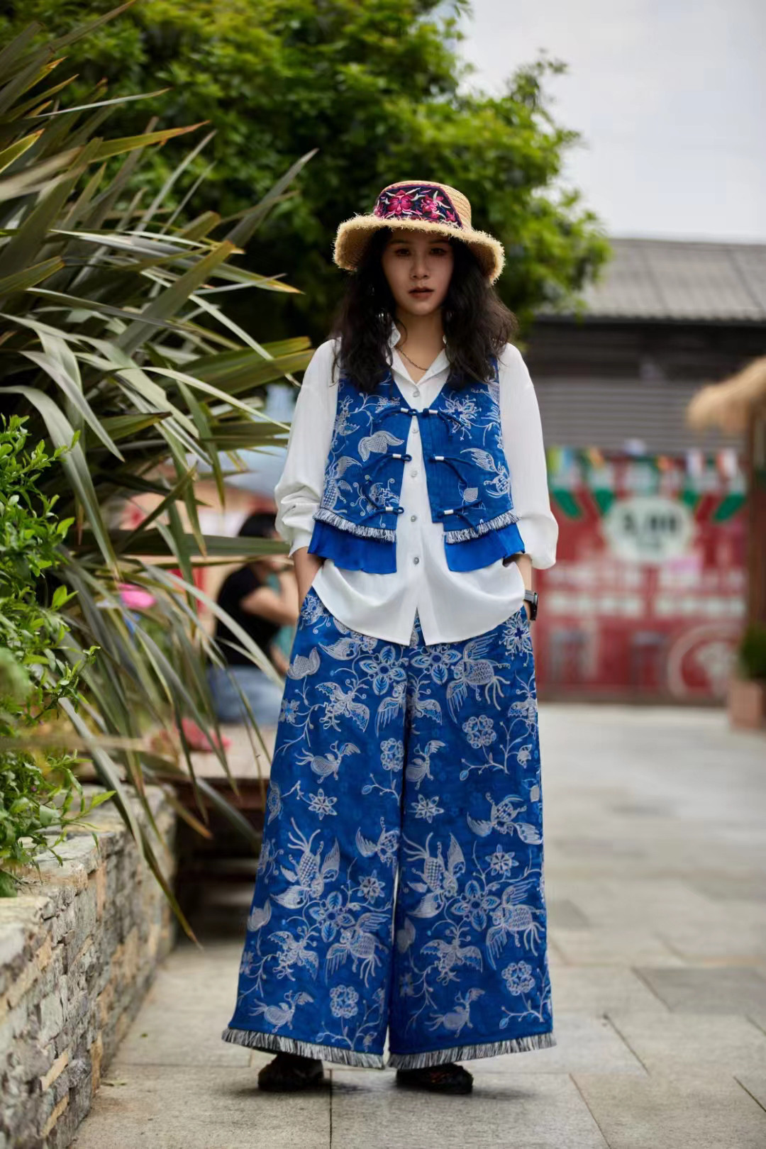 原创民族风新中式国风复古文艺刺绣宽松提花马甲上衣女青花短款,淘宝优惠券,粉丝福利购,淘宝优惠卷