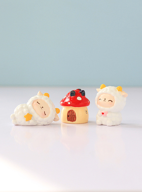 小羊树脂解压卡通桌面迷你摆件