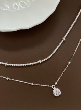 轻奢带钻项链高级感小众锁骨链活动聚餐百搭精致高级感颈链