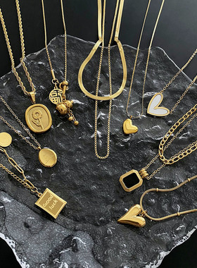 钛钢材质锁骨链饰品高级设计款式大合拍不易褪色项链男女同款