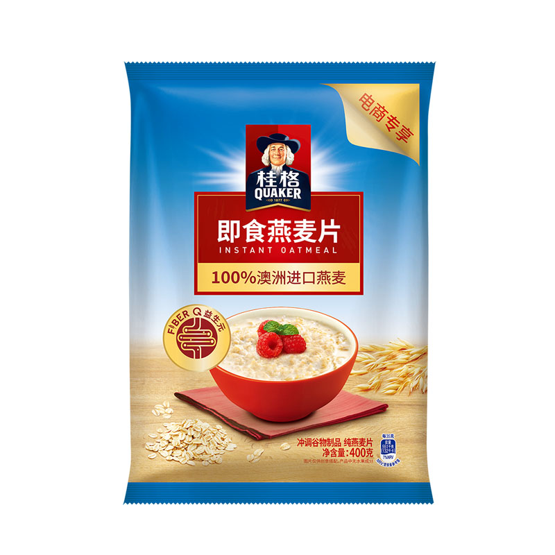 桂格即食燕麦片400g*1袋装原味早餐冲饮营养谷物冲饮燕麦片 - 图0