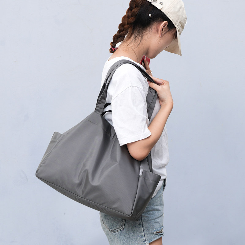 轻便简约女尼龙瑜伽包便携男旅行包 单色芭蕾旅行袋