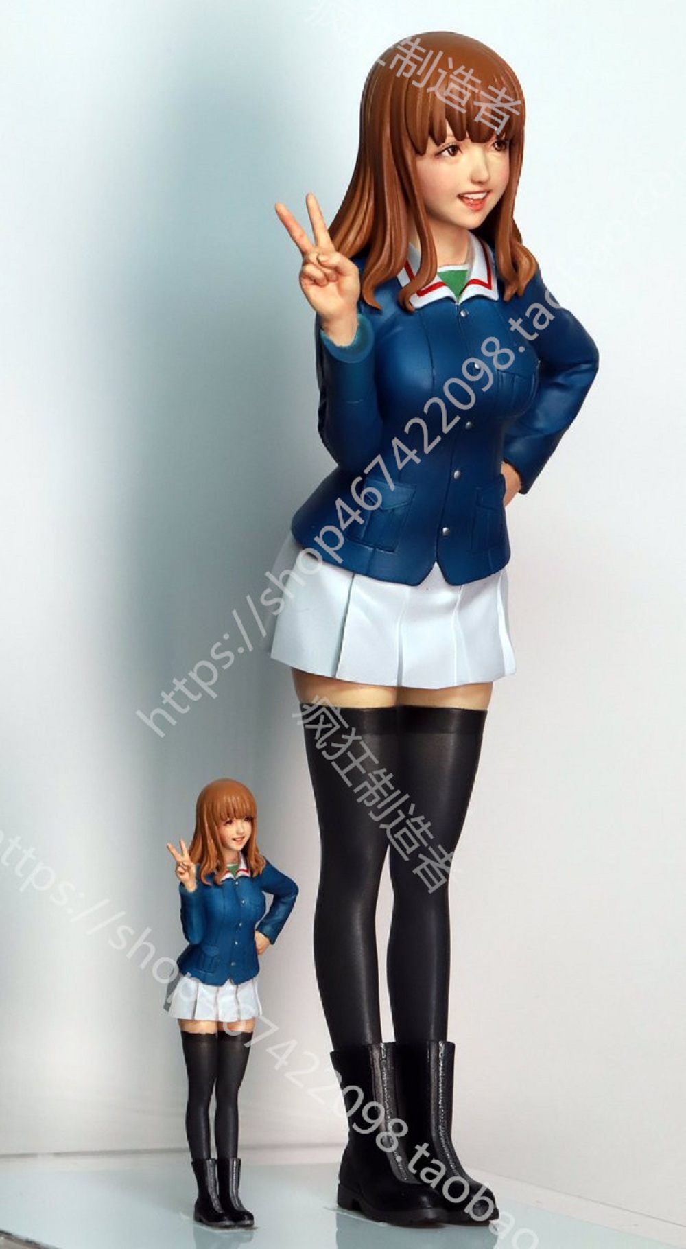 WF2019S林浩己少女与战车1/12武部纱织GK白模通讯美女学生手办Y36 - 图0