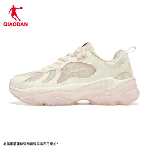 商场同款乔丹休闲鞋女2025冬季软底网面透气运动鞋厚底增高老爹鞋 - 图2