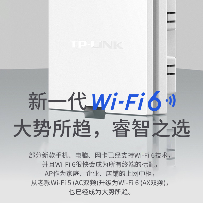 TP-LINK无线ap面板wifi6千兆5G双频86型POE供电AC3000兆M全屋wifi覆盖套装面板高速家用普联路由器XAP1502GI-图1