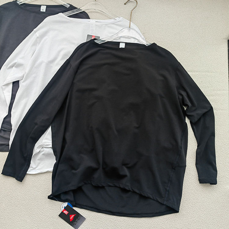 一字领宽松运动休闲T恤女长袖遮臀瑜伽服防晒罩衫健身服上衣,淘宝优惠券,粉丝福利购,淘宝优惠卷