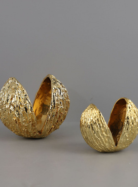 简约现代金属果壳金色家居客厅卧室书架软装家居饰品工艺品小摆件