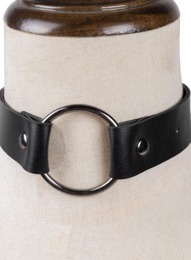 蒸汽朋克圆环项链道具饰品PU皮街拍夜店服饰配件创意礼物