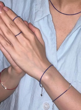 Freeter自制极细1mm天然青金石手链复古简约高级感显白串珠手饰