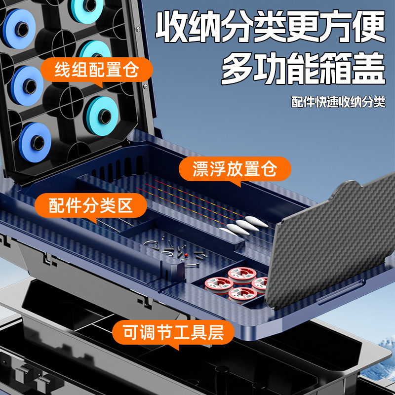 挺野32L升超轻带轮钓箱多功能加厚保温鱼箱钓鱼箱渔具装备-图0