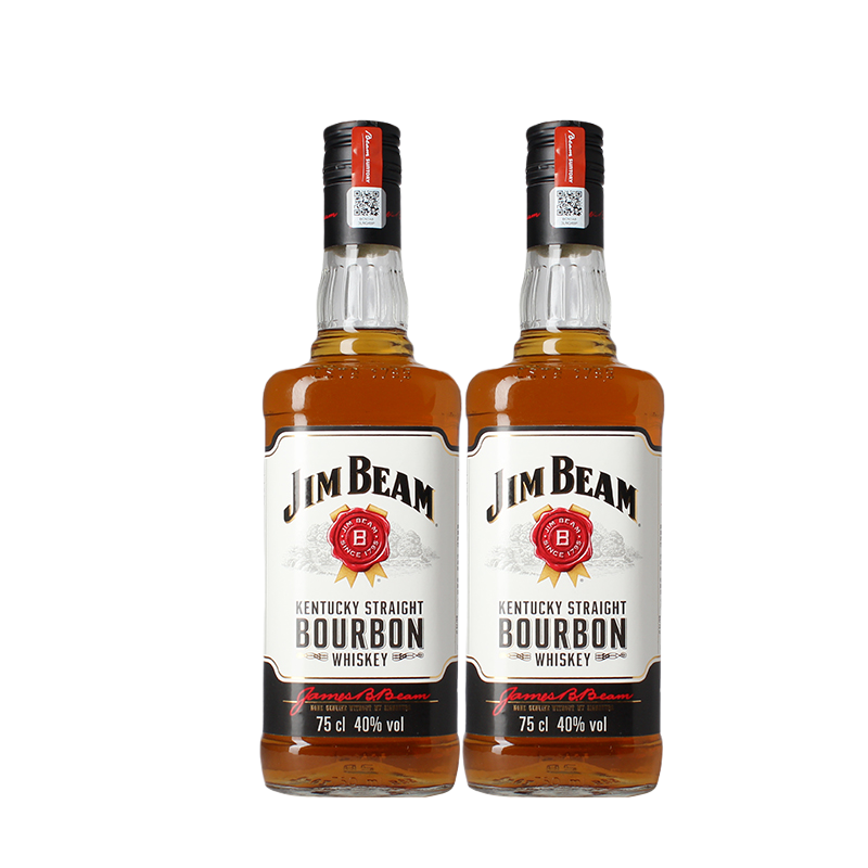 郎家园洋酒JimBeam whiskey美国金宾/白占边波本威士忌酒双支装-图3