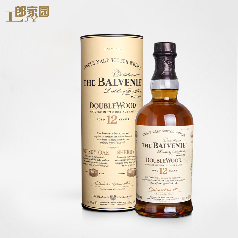 洋酒郎家园Balvenie 12YO百富12年双桶陈酿单一麦芽威士忌酒-图0