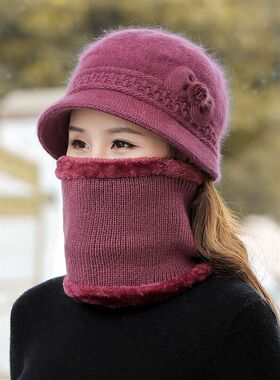 女士秋冬季加厚针织毛线帽帽子