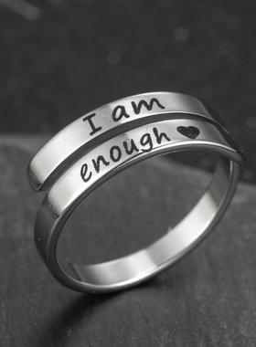 饰品开口戒指ins不锈钢复古女