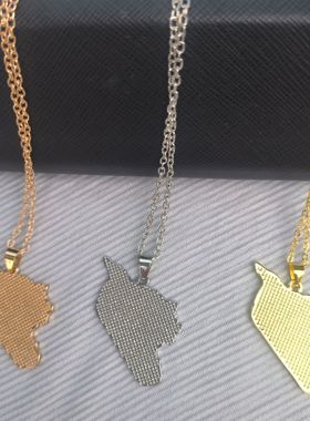 Syria pendant necklace 滴油叙利亚地图旗帜国旗项链高端