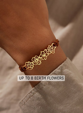 Customized 12月生辰花项链女速卖通爆款诞生花钛钢百搭手链饰品