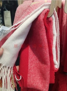 muji无印良品红色围巾围脖代购