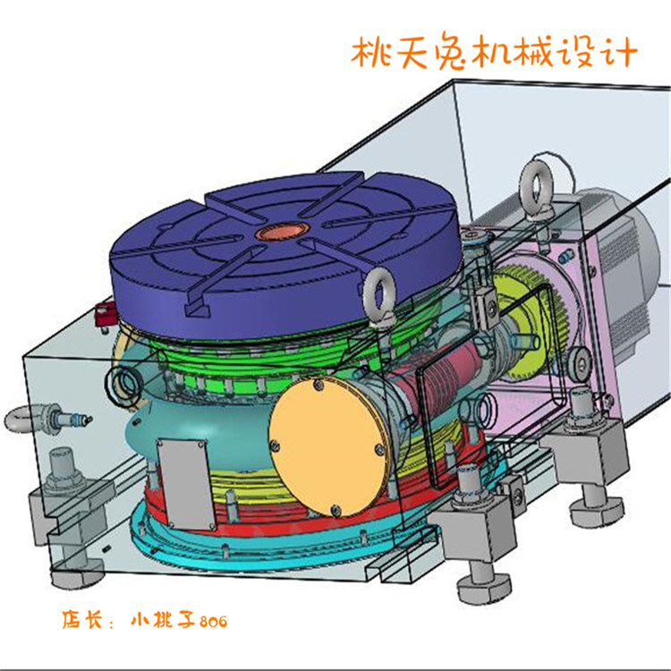 TK数控转台详细3D图纸  自动化机械3D图纸素材 - 图1