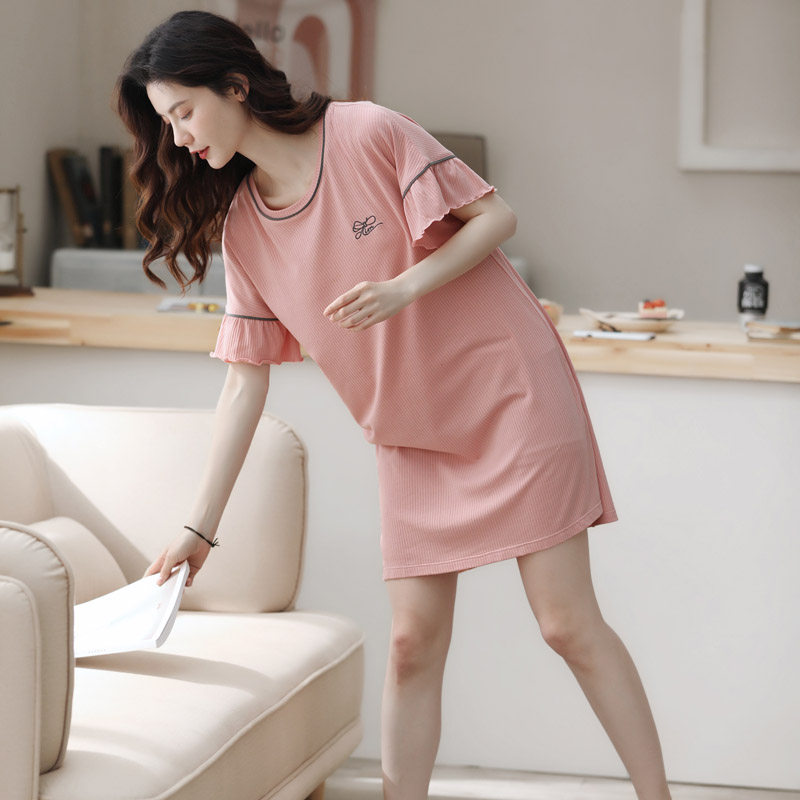 莫代尔棉睡裙夏季可爱日系连衣裙 辉尔雅睡裙