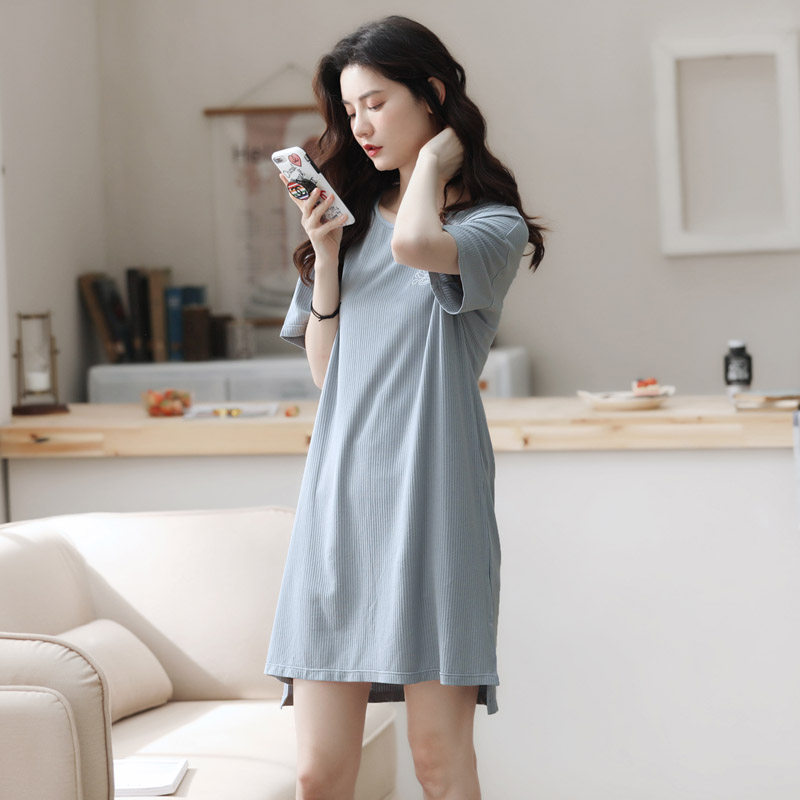 莫代尔棉睡裙夏季可爱日系连衣裙 辉尔雅睡裙