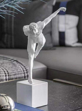 设计师现代简约样板房售楼部茶几电视柜几何组合软装饰品人物雕塑