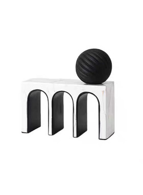 简约现代样板间房壁柜书柜摆件售楼处书房书档装饰画软装饰品组合