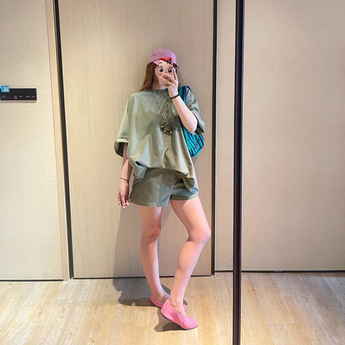 KOGIRL韩系东大门风Oversize落肩廓形极简出街圆领宽松T恤上衣女 - 图3