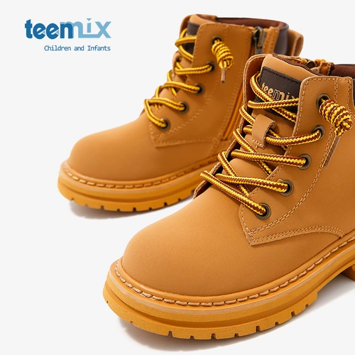 Martens, модные детские короткие сапоги для девочек, ботинки