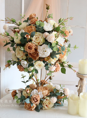 仿真花艺婚礼橱窗摄影道具摆件